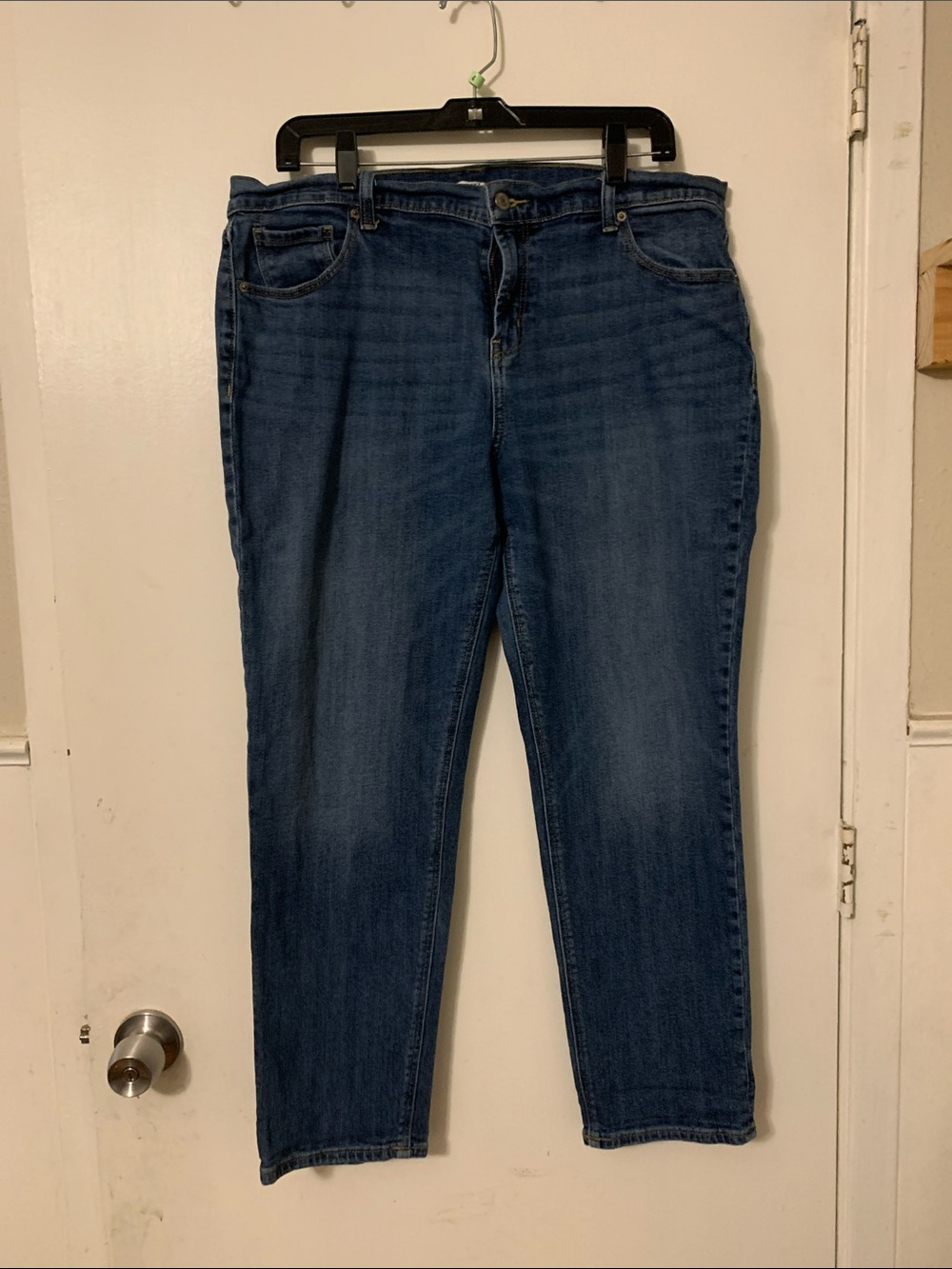 Old Navy Women's Dark Blue Cropped Straight-Leg Jeans